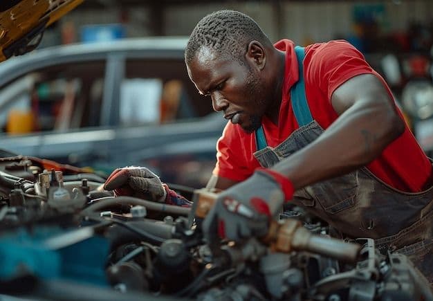 Verified MechLink mechanic servicing a car engine